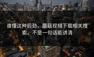 谁懂这种后劲，蘑菇视频下载相关搜索，不是一句话能讲清