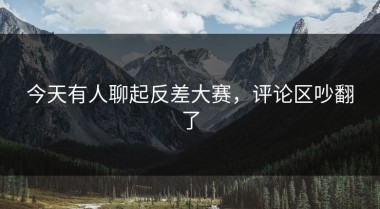 今天有人聊起反差大赛，评论区吵翻了