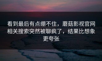 看到最后有点绷不住，蘑菇影视官网相关搜索突然被聊疯了，结果比想象更夸张