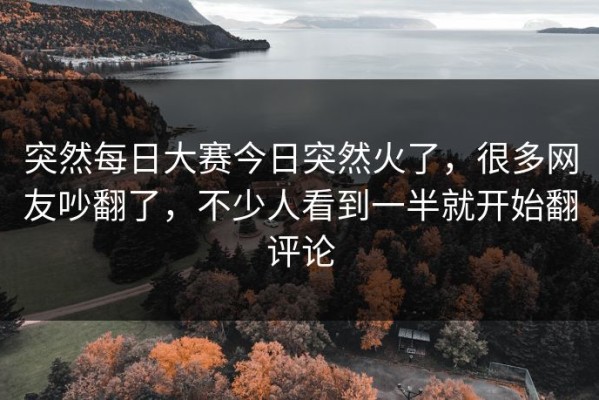 突然每日大赛今日突然火了，很多网友吵翻了，不少人看到一半就开始翻评论