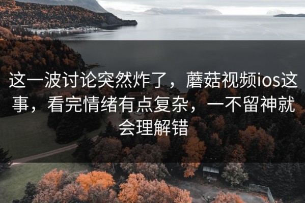 这一波讨论突然炸了，蘑菇视频ios这事，看完情绪有点复杂，一不留神就会理解错