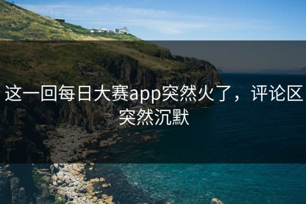 这一回每日大赛app突然火了，评论区突然沉默
