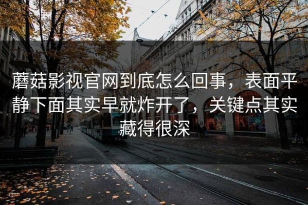 蘑菇影视官网到底怎么回事，表面平静下面其实早就炸开了，关键点其实藏得很深