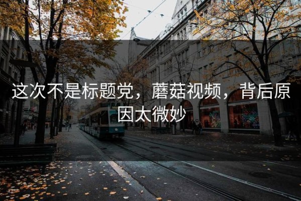 这次不是标题党，蘑菇视频，背后原因太微妙