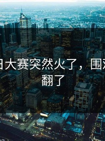 突然每日大赛突然火了，围观的人吵翻了