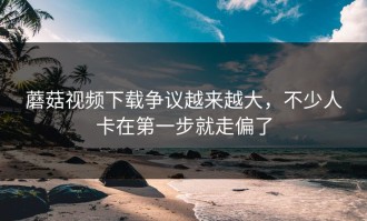 蘑菇视频下载争议越来越大，不少人卡在第一步就走偏了