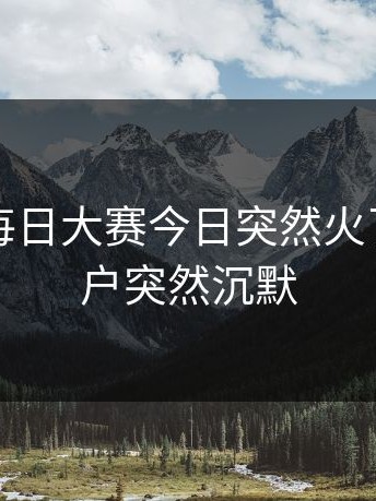 这一回每日大赛今日突然火了，老用户突然沉默