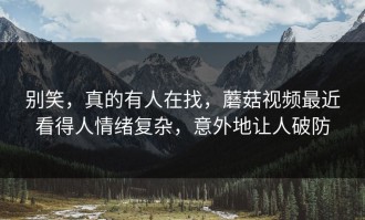 别笑，真的有人在找，蘑菇视频最近看得人情绪复杂，意外地让人破防