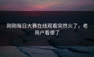 刚刚每日大赛在线观看突然火了，老用户看傻了