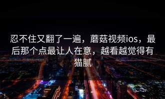 忍不住又翻了一遍，蘑菇视频ios，最后那个点最让人在意，越看越觉得有猫腻