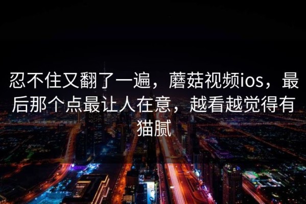 忍不住又翻了一遍，蘑菇视频ios，最后那个点最让人在意，越看越觉得有猫腻
