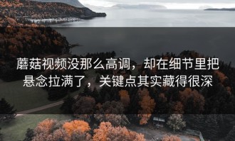 蘑菇视频没那么高调，却在细节里把悬念拉满了，关键点其实藏得很深