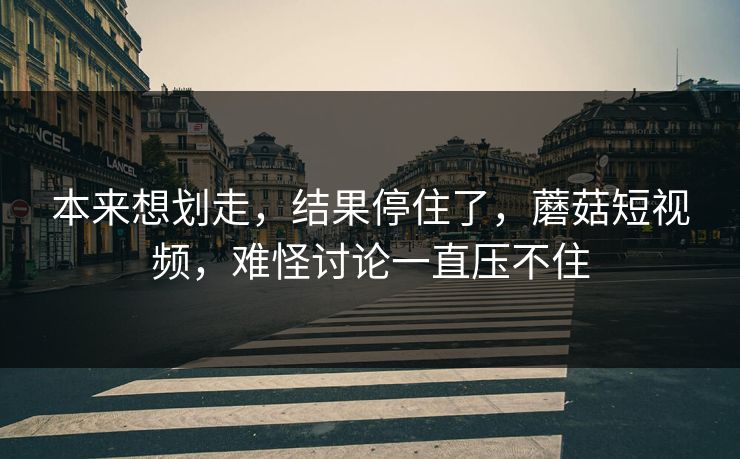 本来想划走,结果停住了,蘑菇短视频,难怪讨论一直压不住 本来想划走,结果停住了,蘑菇短视频,难怪讨论一直压不住