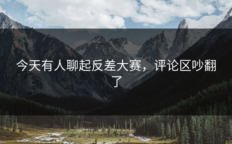 今天有人聊起反差大赛，评论区吵翻了