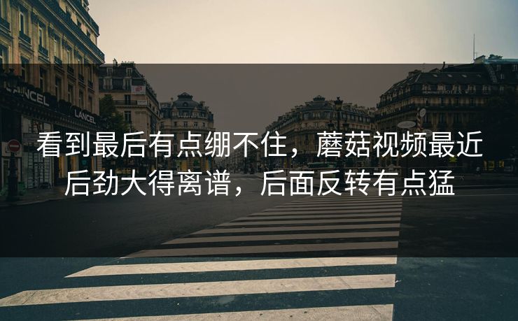 看到最后有点绷不住,蘑菇视频最近后劲大得离谱,后面反转有点猛 看到最后有点绷不住,蘑菇视频最近后劲大得离谱,后面反转有点猛